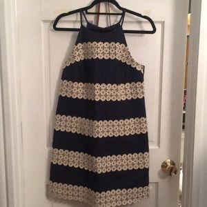Lilly Pulitzer navy and gold shift dress